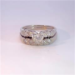 Lady's Diamond Wedding Band 10 Diamonds 1.40 Carat T.W. 14K White Gold 4.7g